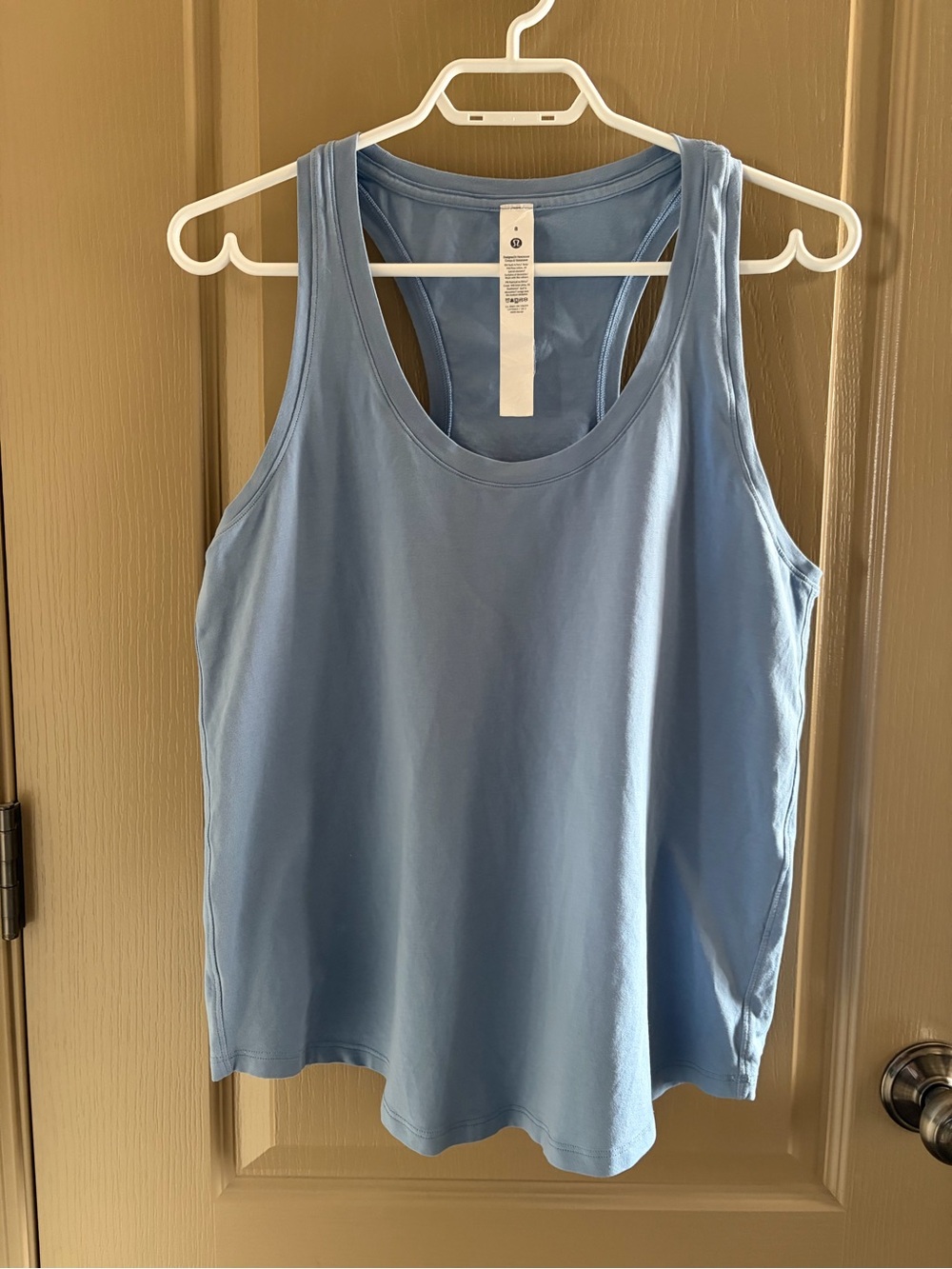 lululemon Love Tank Pima Cotton Racerback Tank Top Light Blue Size 8